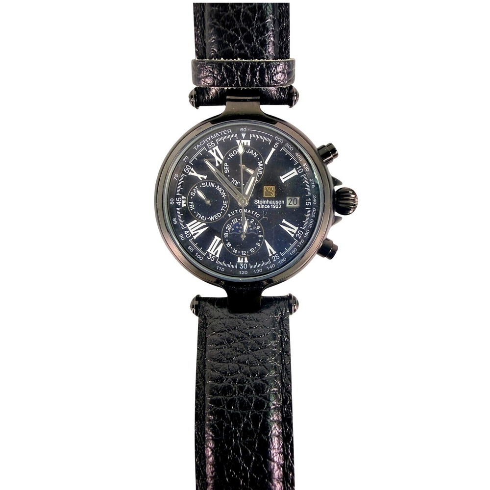 Steinhausen Watch Classic Automatic TW381L Triple Calendar Day Night 21 Jewel
